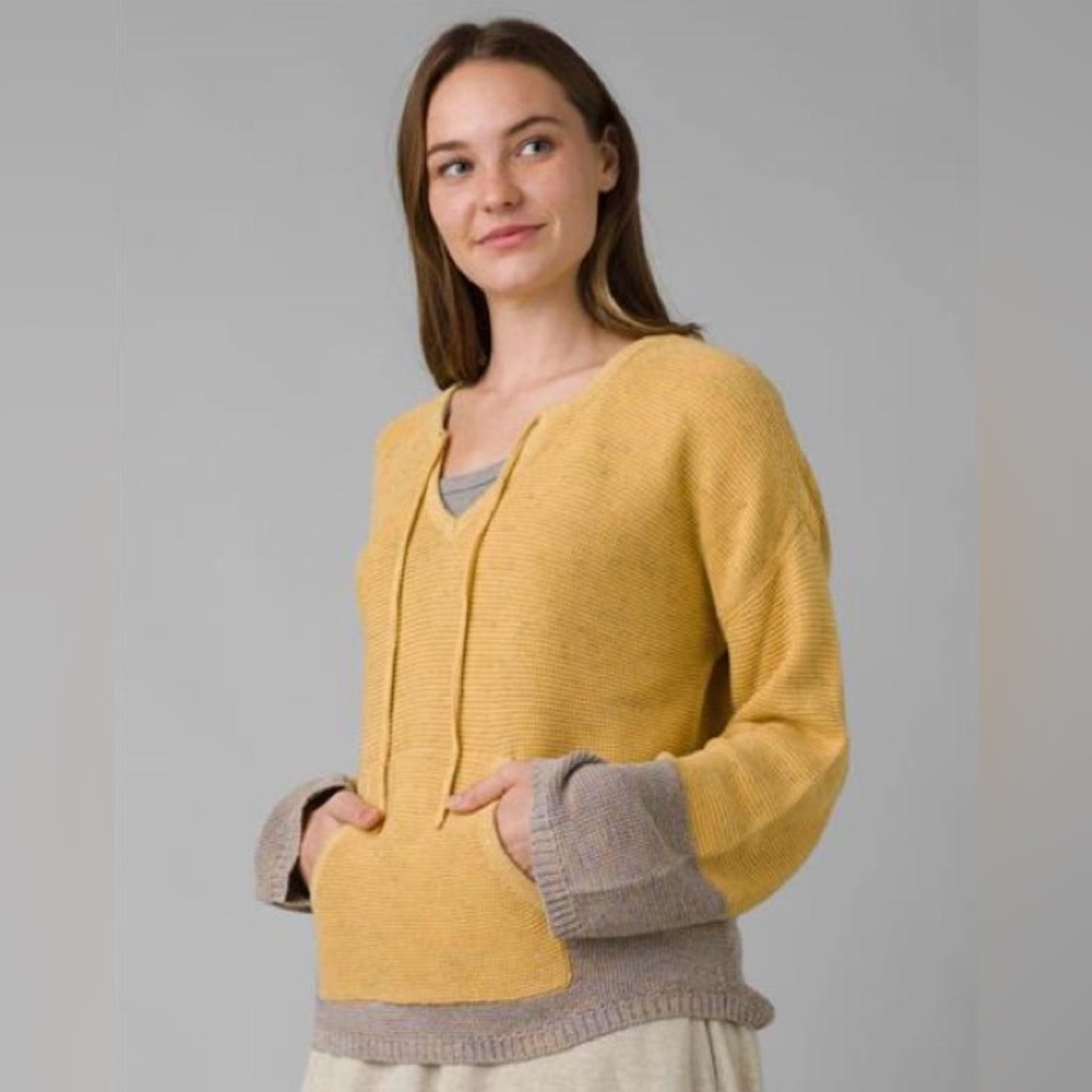 prAna Crystal Beach Marbled Tie Neck Sweater W/ Pouch M